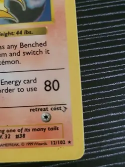 1999 Pokemon Base Set Ninetales 12/102 Holo Rare TCG Card LV.32 #38 80 HP - HP - Image 3