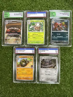 LOT OF 5 GRADED POKEMON CARDS - Image 1