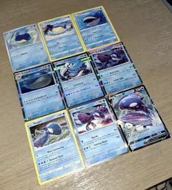 Whale / Water Type Pokemon TCG Mixed 9 Card Lot Holos + Kryogre WAILORD Kyogre - Image 2