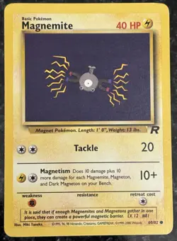Magnemite 60/82 Team Rocket Regular Common LP Vintage Pokemon Card 2000 - Image 1