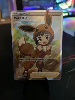 Pokemon TCG Trainer Super Rare Poke Kid Card Holofoil - Image 1