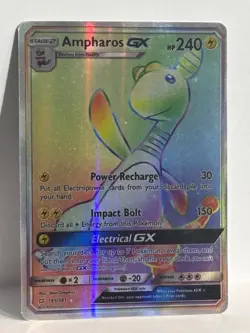 Ampharos GX Secret Rare 185/181 Sm-Team Up Holo 2019 Pokemon Full Art - Image 1