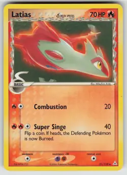 Latias 21/110 Rare Holon Phantoms Pokemon Heavily Played - Image 1