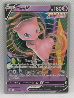 MEW V 113/264 V RARE FUSION STRIKE POKEMON 2022 WORLD CHAMPIONSHIP NM/M MEW V - Image 1
