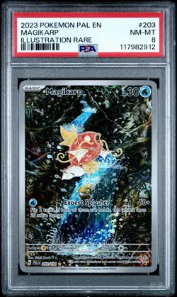 2023 Pokemon Pal EN Magikarp Illustration Rare Card PSA 8 NM-MT #203 - Image 1