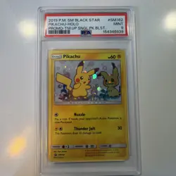 Pokemon 2019 Pikachu SM162 Holo SM Black Star Promos PSA 9 - Image 1