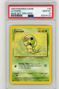 1999 POKEMON GAME #45 CATERPIE PSA 10 GEM MINT 1999-2000 BASE SET - Image 1