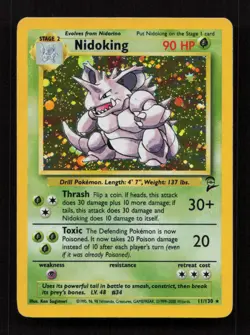 Nidoking 11/130 Holo Rare Base Set 2 Pokemon Heavily Played B55-81 - Image 1