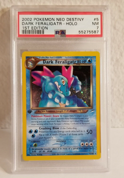 PSA 7 DARK FERALIGATR 5/105 1st Edition Neo Destiny Pokemon Card Near Mint - Image 1