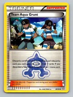 Team Aqua Grunt 26/34 Uncommon Double Crisis Pokemon Moderately Played - Image 1