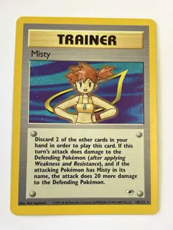 Pokemon Misty Trainer Gym Heroes 18/132 English Holo Rare LP - Image 1