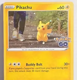 Pikachu 27/78 Pokemon GO Stamped Cosmos Holo Rare Pokemon Card NM -LP+ - Image 2
