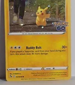 Pikachu 27/78 Pokemon GO Stamped Cosmos Holo Rare Pokemon Card NM -LP+ - Image 3
