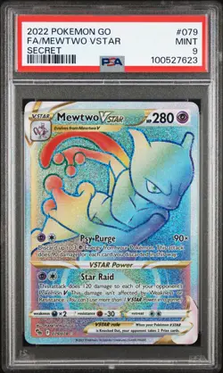 2022 Pokemon Go #079 FA/Mewtwo VSTAR Secret PSA 9 - Image 1