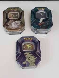 Pokemon TCG Triple Whammy Tins Set of 3 Slaking Darkrai Tyranitar Sealed - Image 3