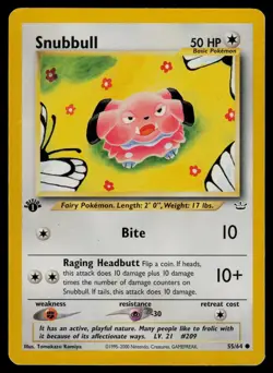Snubbull 55/64 Common Neo Revelation Pokemon 1st Edition Lightly Played - Image 1