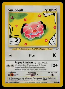 Snubbull 55/64 Common Neo Revelation Pokemon Unlimited Lightly Played - Image 1