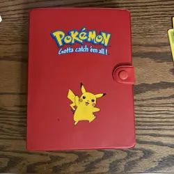 Vintage 1999 Red Pikachu Pokemon Card Binder 4 Pocket 120 Slots - Image 1