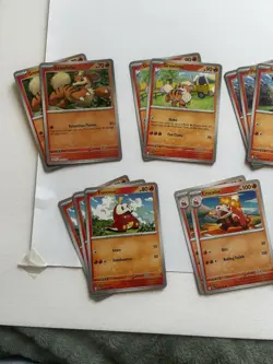 Pokemon Cards Scarlett And Violet Base Fire type Bulk Bundle 21 Cards Holo & Rev - Image 2