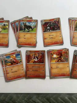 Pokemon Cards Scarlett And Violet Base Fire type Bulk Bundle 21 Cards Holo & Rev - Image 3