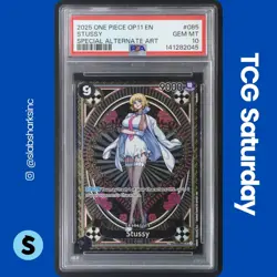2025 ONE PIECE A FIST OF DIVINE SPEED #OP07-085 STUSSY SP ALTERNATE ART PSA 10 - Image 1