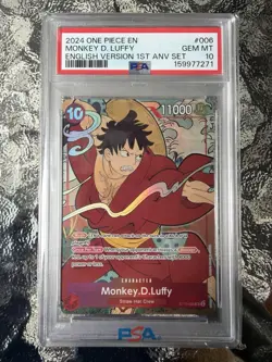 2024 ONE PIECE ENGLISH VERSION 1ST ANNIVERSARY SET #006 MONKEY D. LUFFY PSA 10 - Image 1