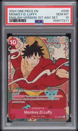 2024 ONE PIECE ENGLISH VERSION 1ST ANNIVERSARY SET #006 MONKEY D. LUFFY PSA 10 - Image 3