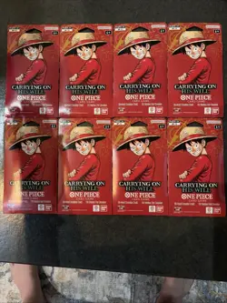 One Piece OP-13 Carrying on His Will Sleeved Blister Packs - Lot of 8 - OP13 - Image 1