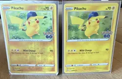 Pikachu 028/078 Pokemon GO Reverse Holo and holo 2-Card Lot English 2022 TCG - Image 1