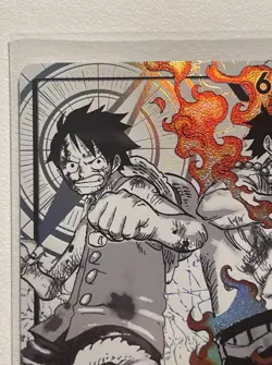 One Piece ST30-001 Alt Art Leader Luffy & Ace Trading Card - Image 2