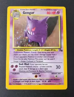 Gengar 5/62 - Fossil Set *DMG* Holo Rare Pokemon Card *Free Tracked Postage* - Image 2