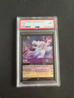 Disney Lorcana Spirit Of Winter Elsa Holo Foil #42/208 Card MINT PSA 9 - Image 1