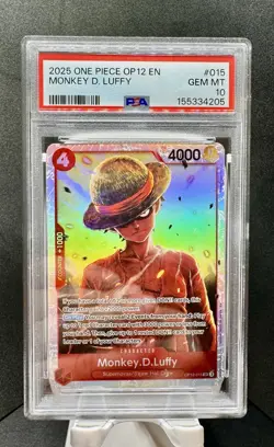 One Piece TCG Monkey D. Luffy OP12-015 English Gem Mint PSA 10 - Image 1