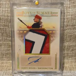 Panini 2024 Boys of Summer James Wood RC Auto Patch Jersey Holo Gold /10 Rookie - Image 1