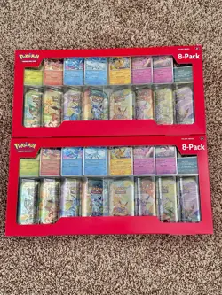 Pokemon Prismatic Evolutions 8 Mini-Tins with Promo Cards Costco 2-Pack sealed - Image 1