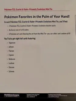 Pokemon Prismatic Evolutions 8 Mini-Tins with Promo Cards Costco 2-Pack sealed - Image 4