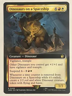 MTG DINOSAURS ON A SPACESHIP (EXTENDED ART) UNIVERSES BEYOND: DOCTOR WHO 408 NM - Image 1