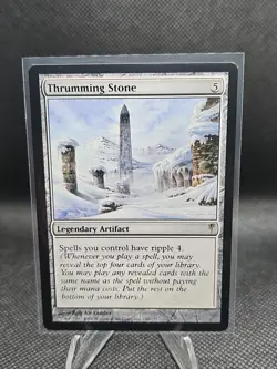 Magic the Gathering Thrumming Stone Coldsnap Rare Legendary Artifact - Image 1