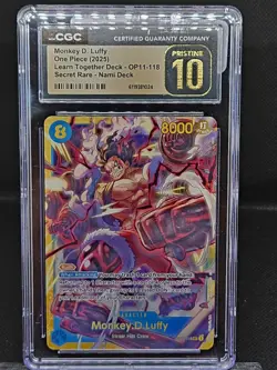 2025 Learn Together Deck Set (Nami Deck) Monkey.D.Luffy OP11-118 CGC Pristine 10 - Image 1