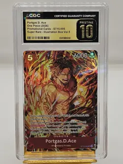 2026 ONE PIECE PROMOS #005 PORTGAS D. ACE ILLUSTRATION BOX VOL.5 CGC 10 PRISTINE - Image 2