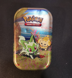 Pokemon TCG Sprigatito Mini Tin Storage Case With Card And Sticker - Image 1