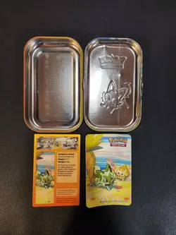 Pokemon TCG Sprigatito Mini Tin Storage Case With Card And Sticker - Image 3