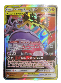 Pokemon Naganadel & Guzzlord GX 158/236 Sm-Cosmic Eclipse Holo NM - Image 1