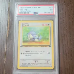 Pokemon Dratini 53/82 Team Rocket 1st Edition Regular Common PSA 5 2000 English - Image 1