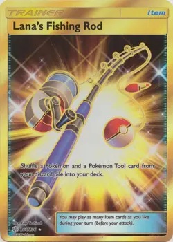 Lana's Fishing Rod 266/236 Secret Rare SM - Cosmic Eclipse Pokemon TCG - Image 1