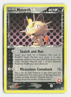 Rocket's Meowth 46/109 Uncommon Team Rocket Returns Moderately Played - Image 1
