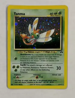 Pokemon Yanma Card 17/75 Holo Rare Neo Discovery MP Moderate Play TCG - Image 1