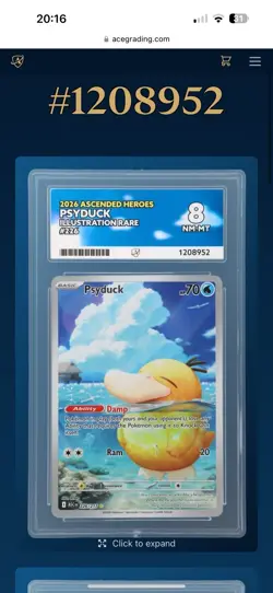 Psyduck 226/217 ACE 8 Ascended Heroes Illustration Rare - Image 2