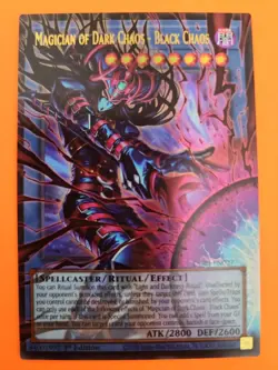 Yugioh Magician of Dark Chaos Black Chaos CORI-EN027 Over Frame *DISCOUNT READ* - Image 1