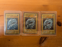 Yugioh Blue-Eyes White Dragon Stainless Steel Cards x3 20th Anniversary Japanese - Image 1